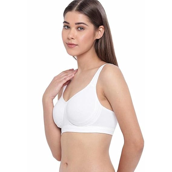 Enamor Encircle Side Shaping Lift Cotton Everyday Full Support Bra – Wide Straps, Non-Padded, Wirefree, Full Coverage A142